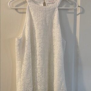 Solitaire Cream Halter A-Line Blouse 18 pit2pit lined